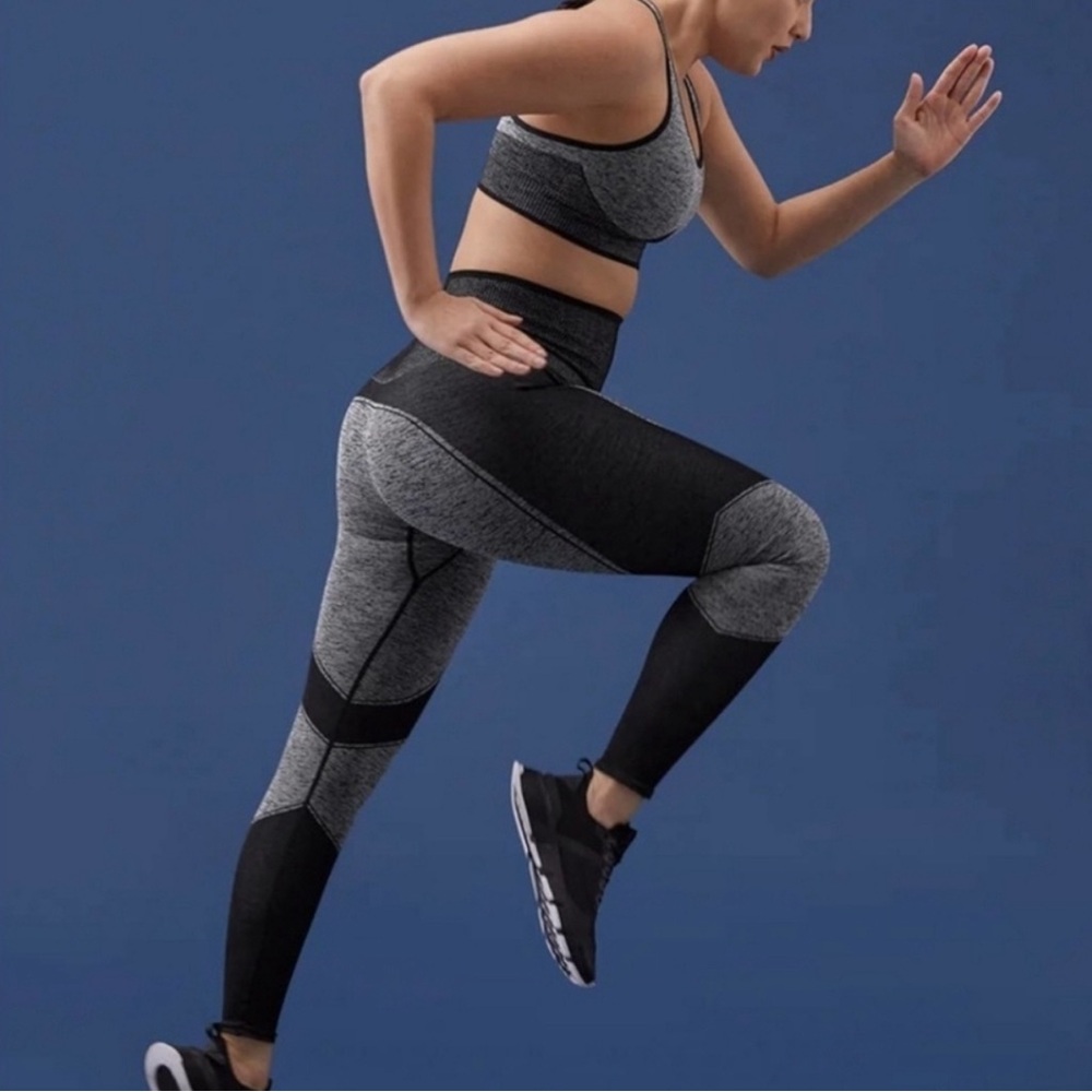 NWOT ThirdLove Flex Seamless Compression Leggings Medium Black Grey